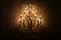 chandelier in the dark room